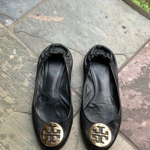 Tory Burch Black Leather Flats